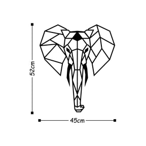 Accesoriu decorativ Elephant, negru, metal, 45x52 cm