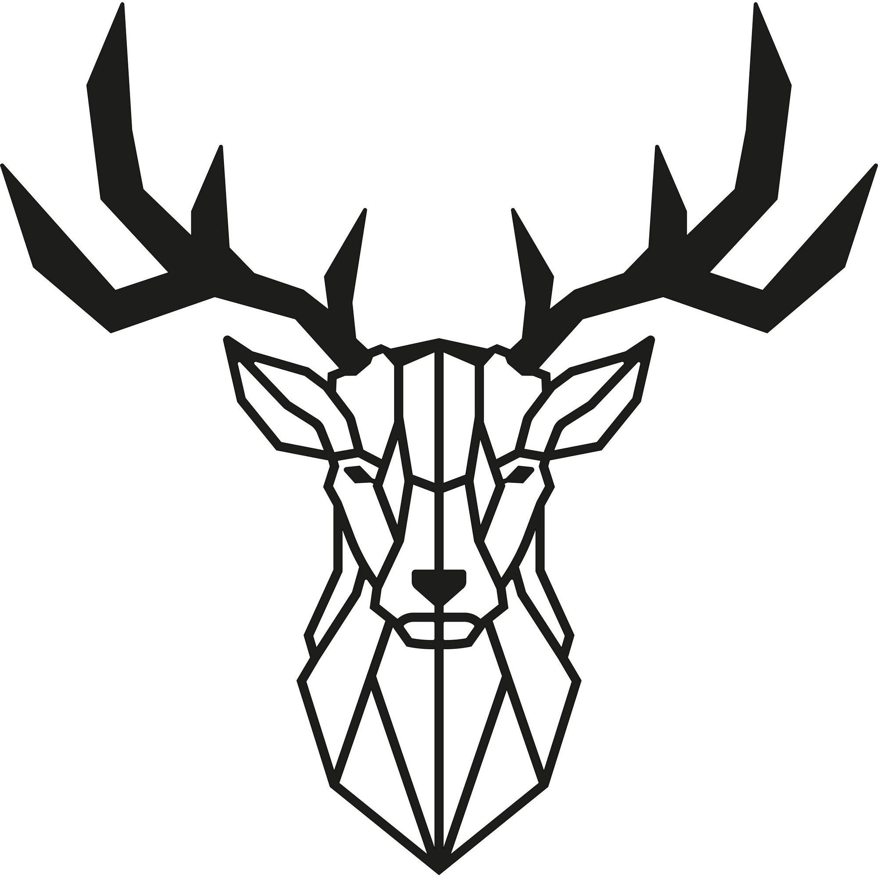 Decoratiune perete Deer2, negru, metal, 51x51 cm