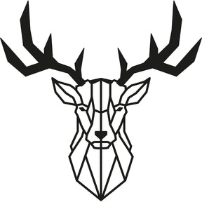 Decoratiune perete Deer2, negru, metal, 51x51 cm