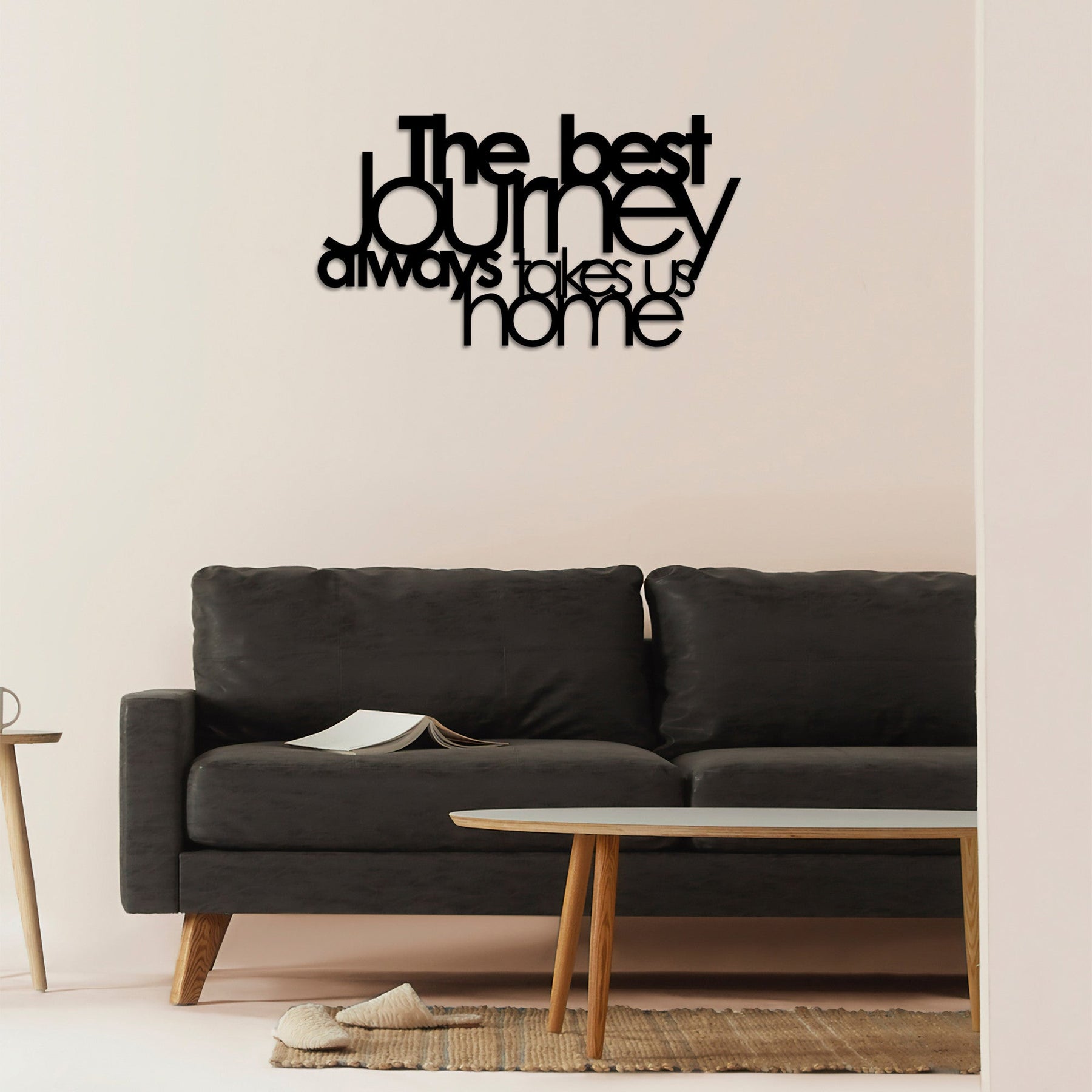 Decoratiune perete The Best Lourney Always. negru, metal, 70x40 cm