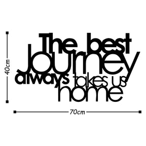 Decoratiune perete The Best Lourney Always. negru, metal, 70x40 cm