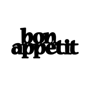Decoratiune perete Bon Appetit, metal 100%, negru, 59 x 27 cm