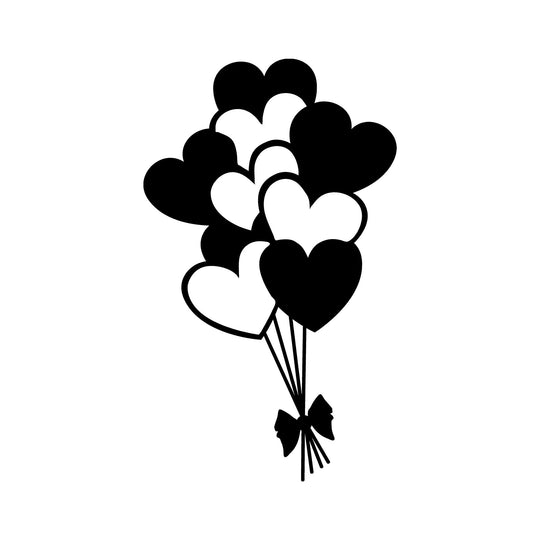 Accesoriu decorativ Balloons, negru, metal, 21x35 cm