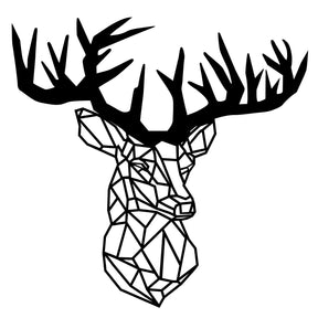 Decoratiune perete Deer3, negru, metal, 50x49 cm