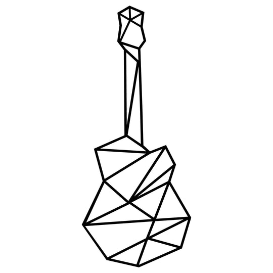 Accesoriu decorativ Guitar, negru, metal, 23x55 cm