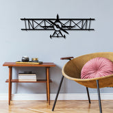 Accesoriu decorativ Airplane, negru, metal, 70x23 cm