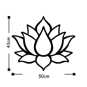 Accesoriu decorativ Lotus Flower 1, negru, metal, 50x43 cm