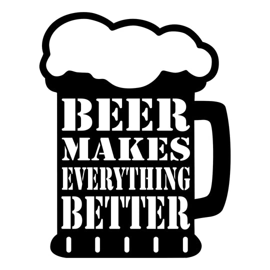 Accesoriu decorativ Beer, negru, metal, 35x45 cm