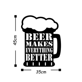 Accesoriu decorativ Beer, negru, metal, 35x45 cm