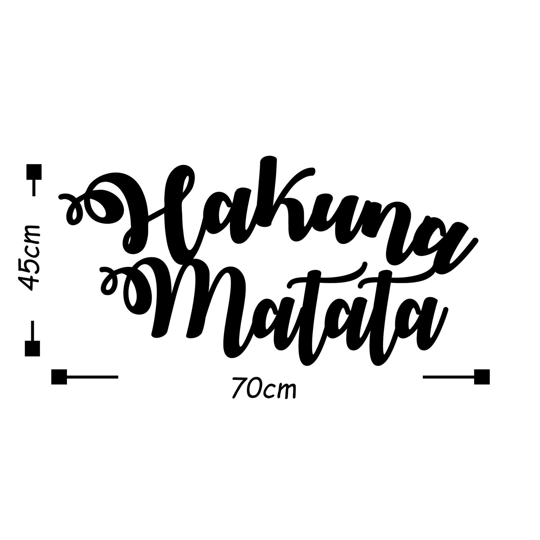 Decoratiune perete Hakuna Matata, metal 100%, negru, 70 x 35 cm