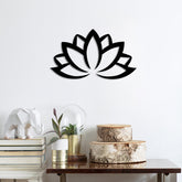 Accesoriu decorativ Lotus Flower 2, negru, metal, 60x35 cm