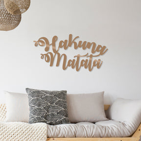 Accesoriu decorativ Hakuna Matata, auriu, metal, 70x35 cm