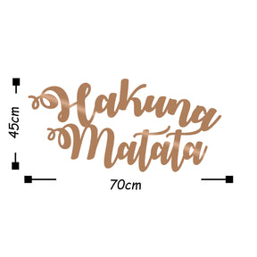 Accesoriu decorativ Hakuna Matata, auriu, metal, 70x35 cm