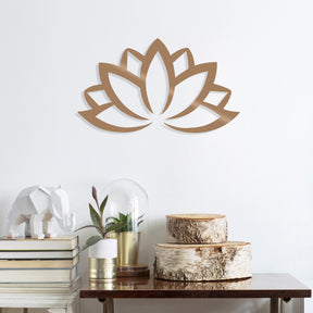 Accesoriu decorativ Lotus Flower 2, auriu, metal, 60x35 cm