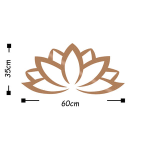 Accesoriu decorativ Lotus Flower 2, auriu, metal, 60x35 cm