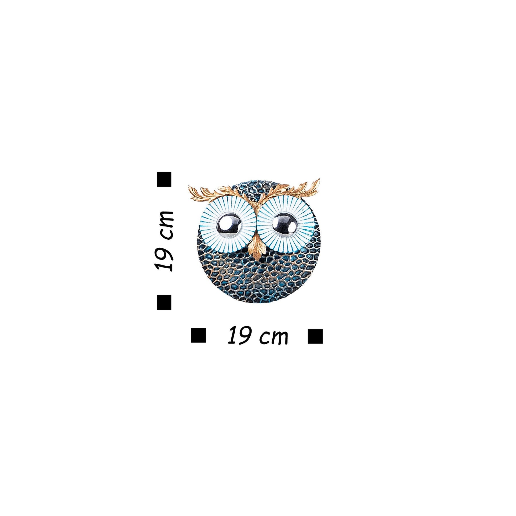 Tablou Owl 3, metal, imagine bufnita, multicolor, 19x19 cm