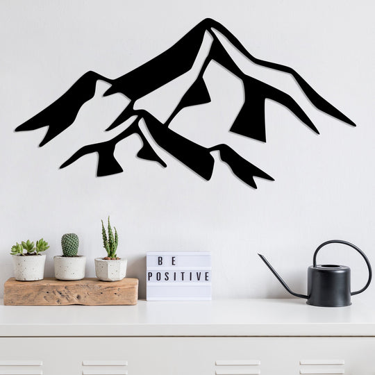 Accesoriu decorativ Mountain 1, negru, metal, 80x40 cm