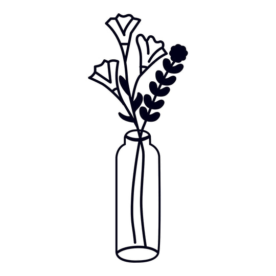 Accesoriu decorativ Flower 6, negru, metal, 24x60 cm