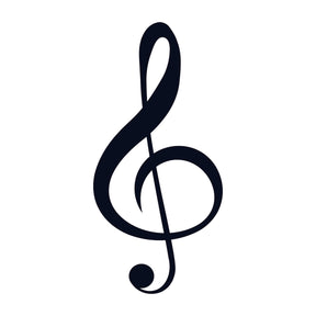 Decoratiune perete Treble Clef, negru, metal, 28x59 cm