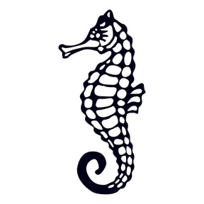 Decoratiune perete Seahorse, negru, metal, 25x53 cm