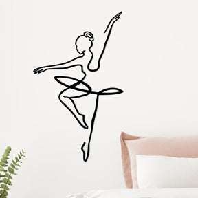Accesoriu decorativ Ballerina 1, negru, metal, 70x42 cm