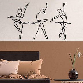 Accesoriu decorativ Ballerina 1, negru, metal, 70x42 cm