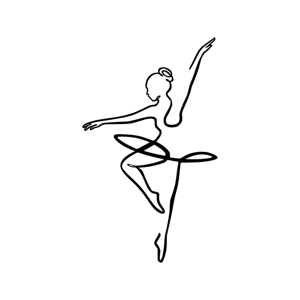 Accesoriu decorativ Ballerina 1, negru, metal, 70x42 cm