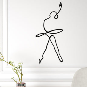 Accesoriu decorativ Ballerina 2, negru, metal, 70x32 cm