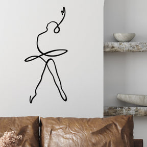 Accesoriu decorativ Ballerina 2, negru, metal, 70x32 cm