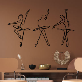 Accesoriu decorativ Ballerina 2, negru, metal, 70x32 cm
