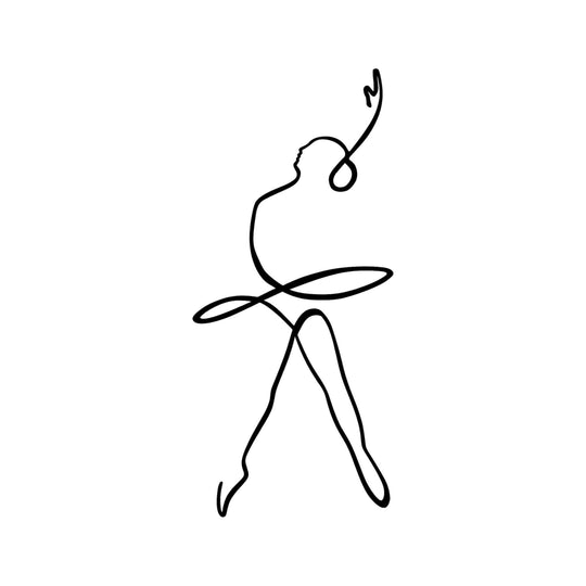 Accesoriu decorativ Ballerina 2, negru, metal, 70x32 cm