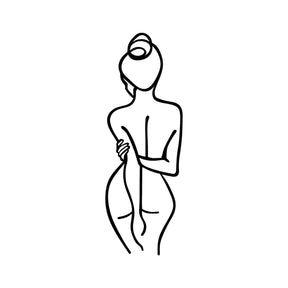 Decoratiune perete Woman Body, negru, metal, 72x26 cm