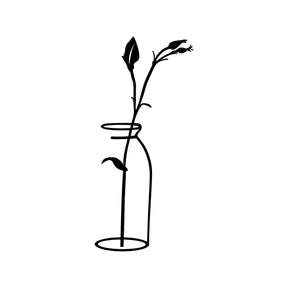 Accesoriu decorativ Flower, negru, metal, 33x71 cm
