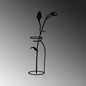 Accesoriu decorativ Flower, negru, metal, 33x71 cm