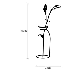 Accesoriu decorativ Flower, negru, metal, 33x71 cm