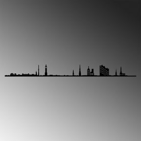 Accesoriu decorativ Hamburg Skyline, negru, metal, 120x11 cm