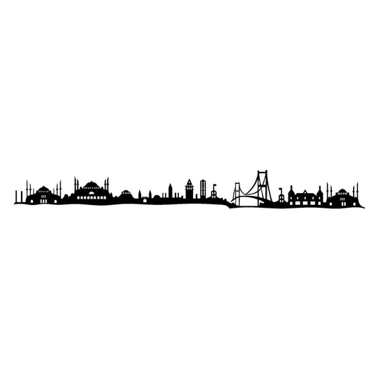Accesoriu decorativ Istanbul Skyline, negru, metal, 117x13 cm