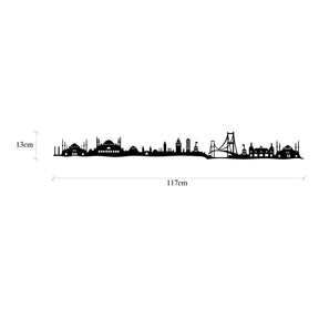 Accesoriu decorativ Istanbul Skyline, negru, metal, 117x13 cm