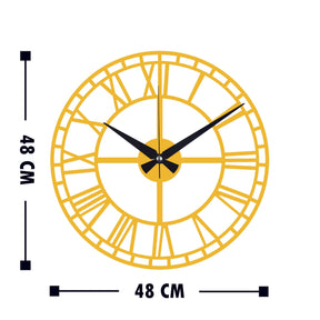 Ceas de perete 2, metal, auriu, 48x48 cm