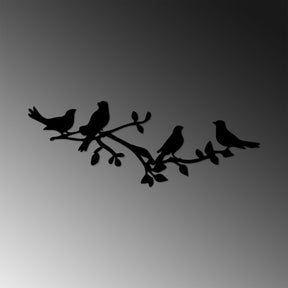 Accesoriu decorativ Birds On The Branc, negru, metal, 70x26 cm