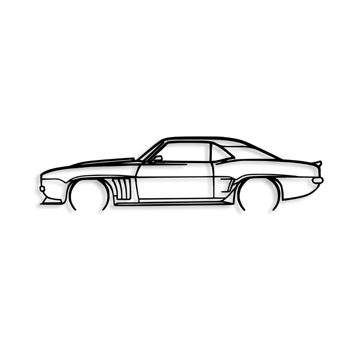 Accesoriu decorativ Chevrolet Camaro Silhouette, negru, metal, 70x18 cm
