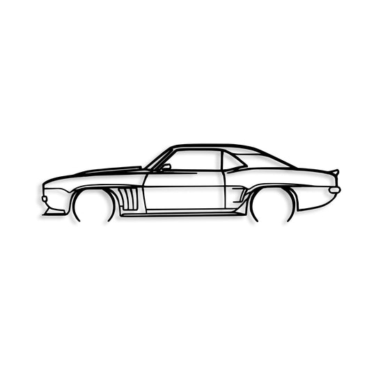 Accesoriu decorativ Chevrolet Camaro Silhouette, negru, metal, 70x18 cm