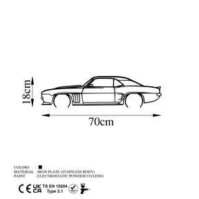 Accesoriu decorativ Chevrolet Camaro Silhouette, negru, metal, 70x18 cm