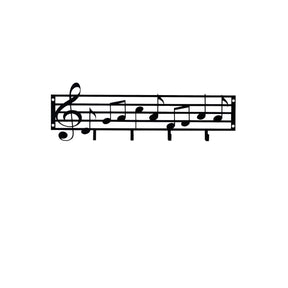 Cuier Note, negru, metal, 60x19 cm