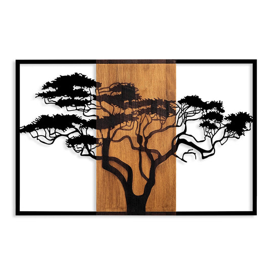 Accesoriu decortiv Acacia Tree-388, negru, lemn/metal, 90x58 cm