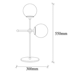 Veioza Mudoni-MR-954-1, negru, metal/sticla, 55x30 cm