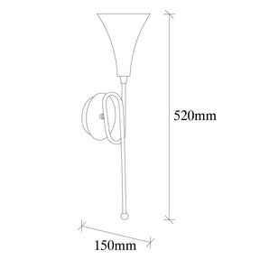 Lampa de perete 3051, auriu, metal, 13x15x52 cm