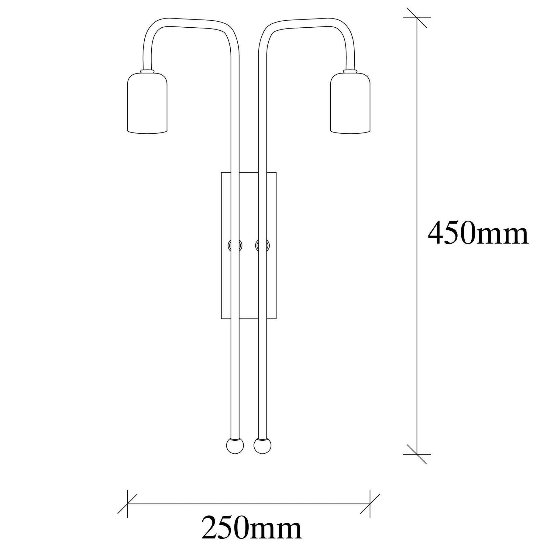 Lampa de perete Mum, 3511, cadru metalic, auriu, 25x20x45 cm