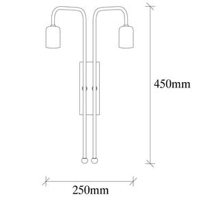 Lampa de perete Mum, 3511, cadru metalic, auriu, 25x20x45 cm