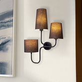 Lampa de perete Catal-3571, negru, metal/material textil, 50x20x50 cm